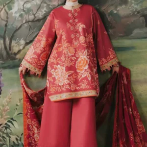 3 Piece - Digital Printed Embroidered Suit - 42602099