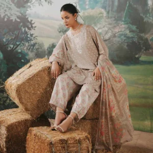 3 Piece - Digital Printed Embroidered Suit - 42602176